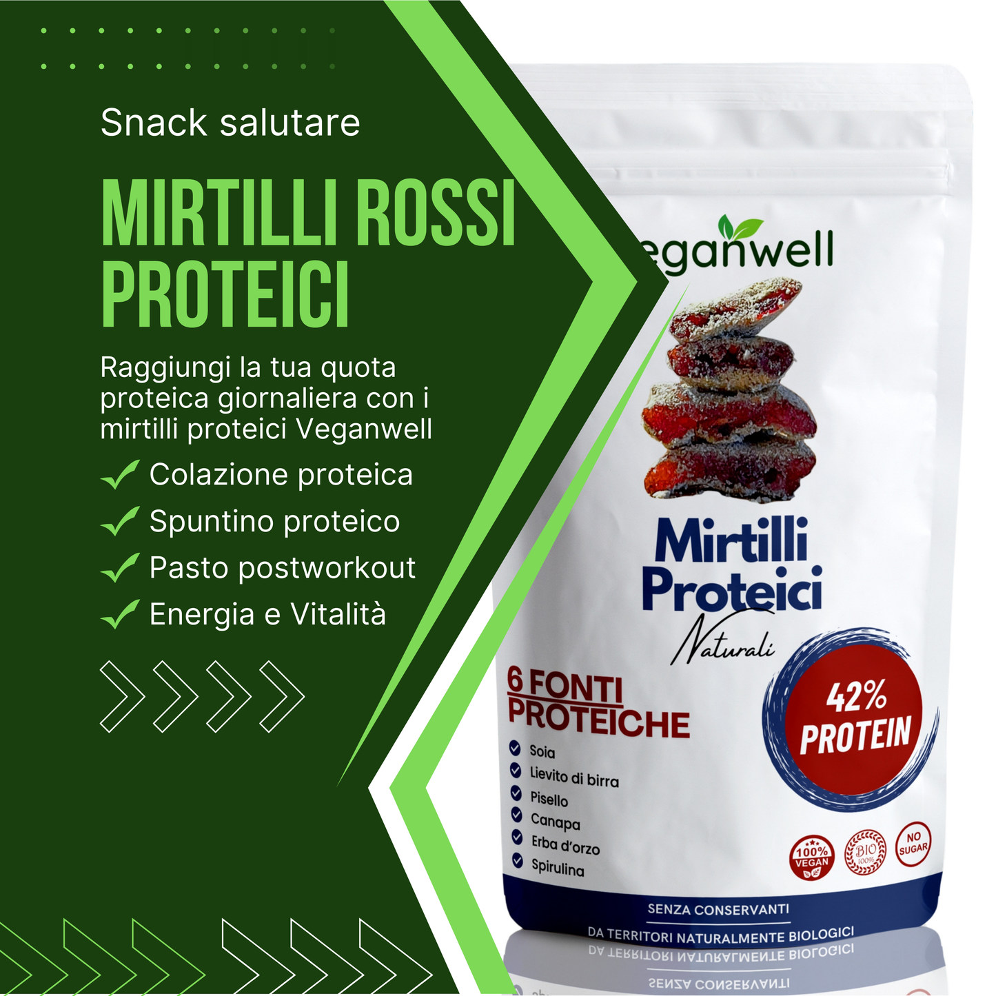 Mirtilli Rossi Proteici Senza Zucchero